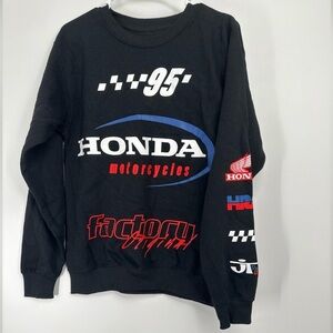 Honda Motorcycles Sweatshirt Black Standard Logo Pullover Small NWOT